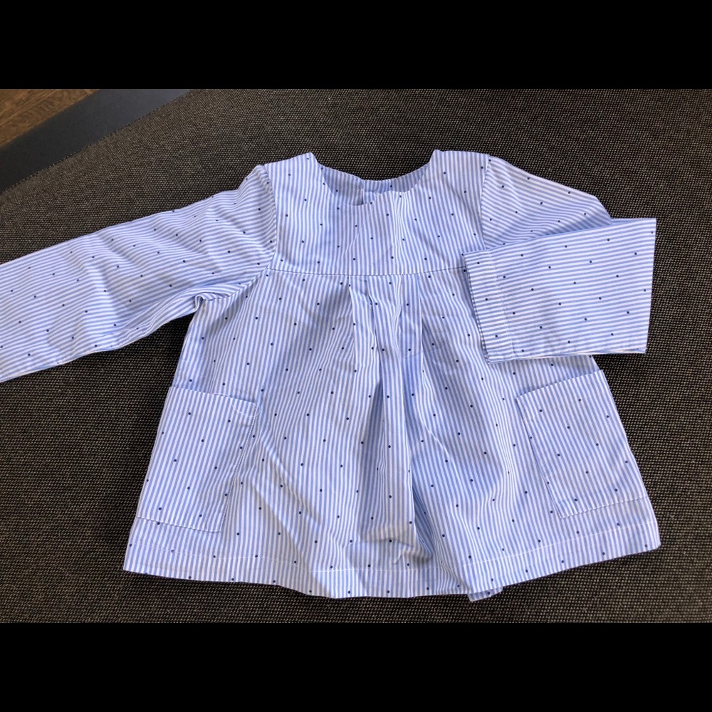 Jacadi striped cotton shirt with back buttons.